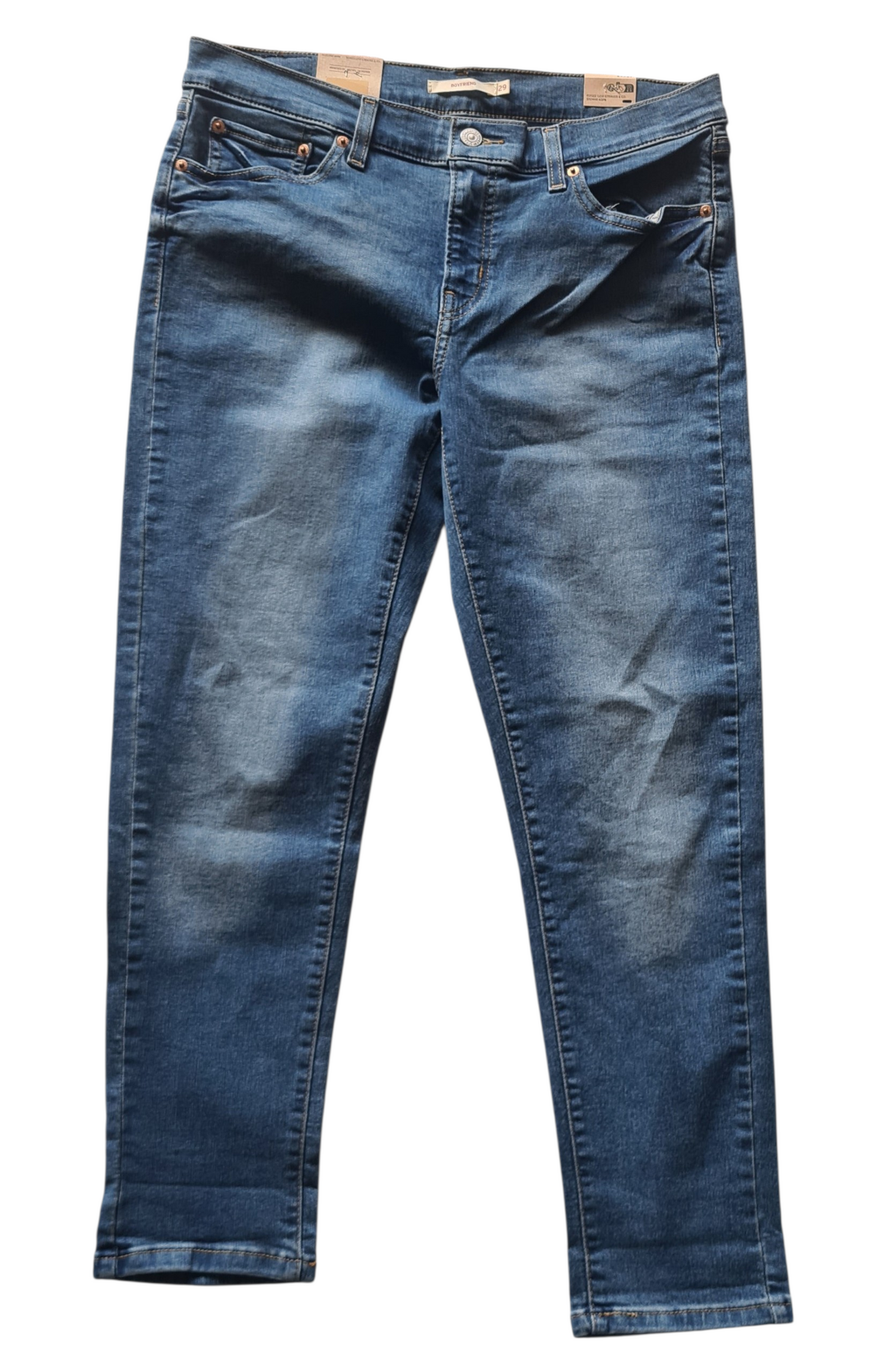 New Levi's Women's Boyfriend Stellar Stretch Mid Rise Blue Jeans W29/L27 – Relax