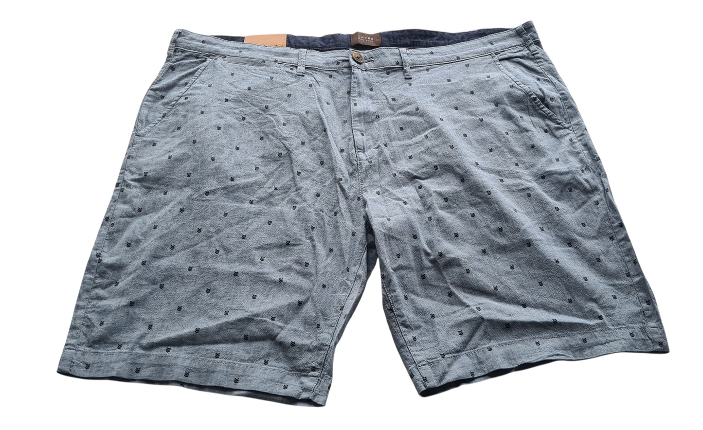 New Jachs New York Men’s Allover Print Chino Shorts – Blue Geo Print- Size 42