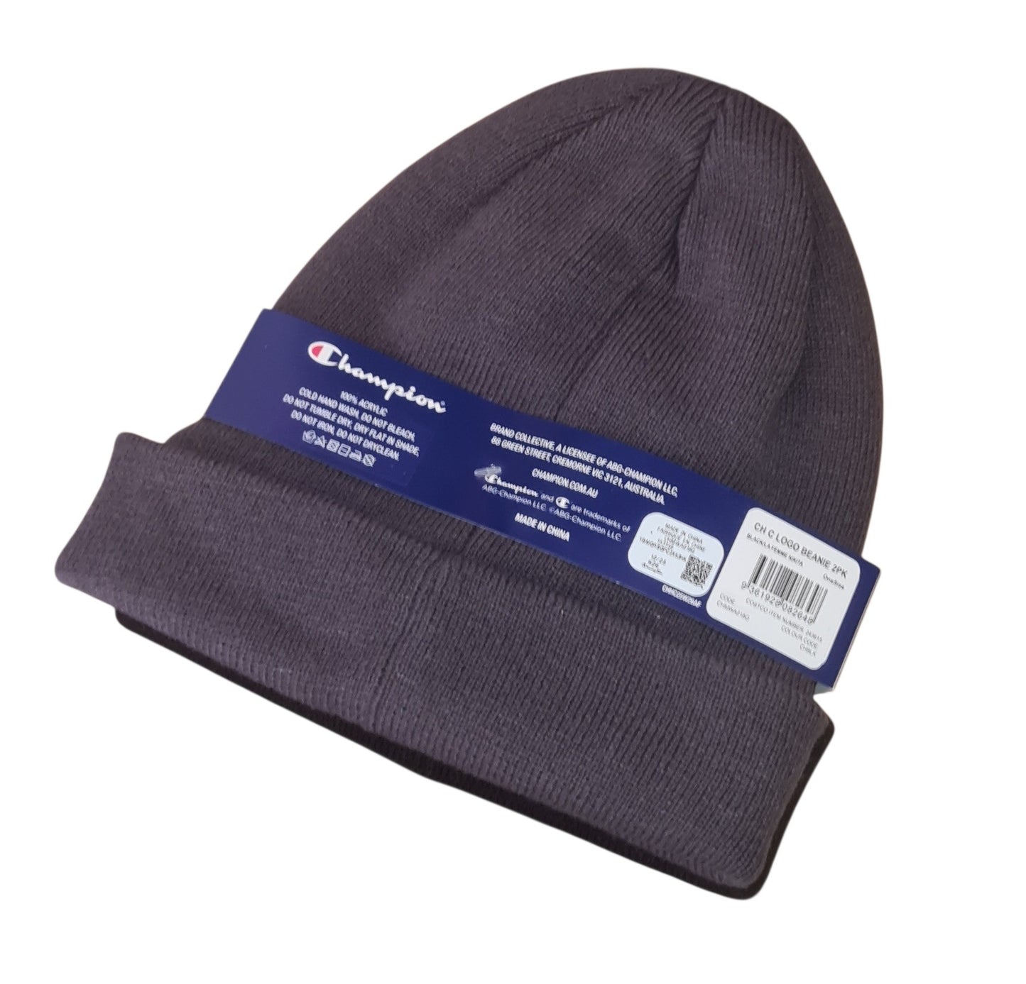 New Champion Adult Beanie 2 Pack CH C Logo- Black & Grey- One Size