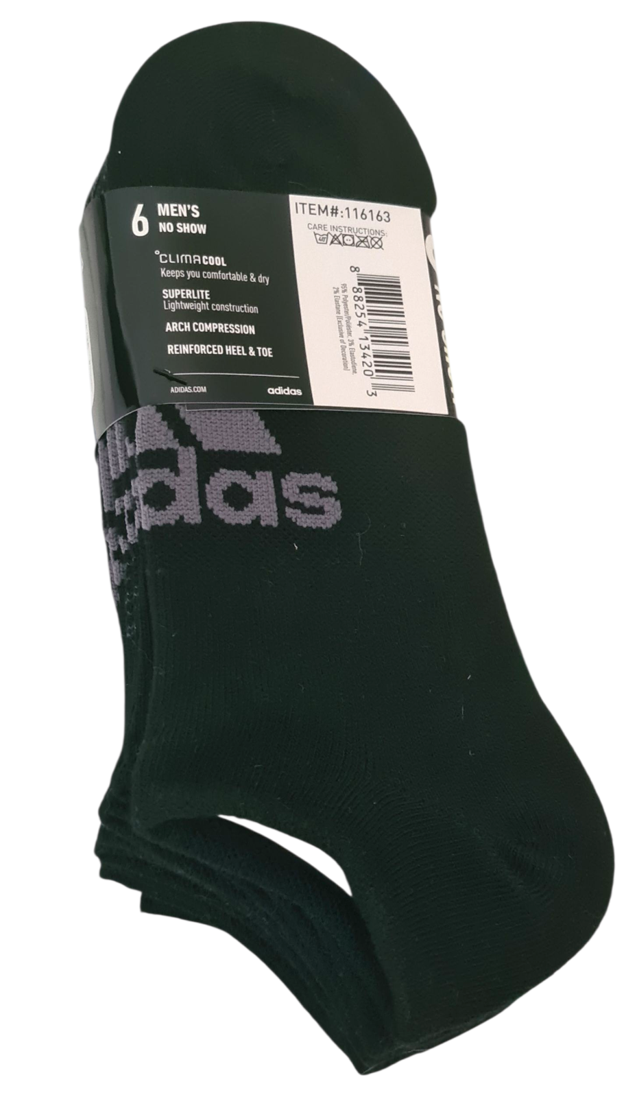 New Adidas Men's No Show, Superlite, Arch Compression, Climacool Shoe Size 6-12