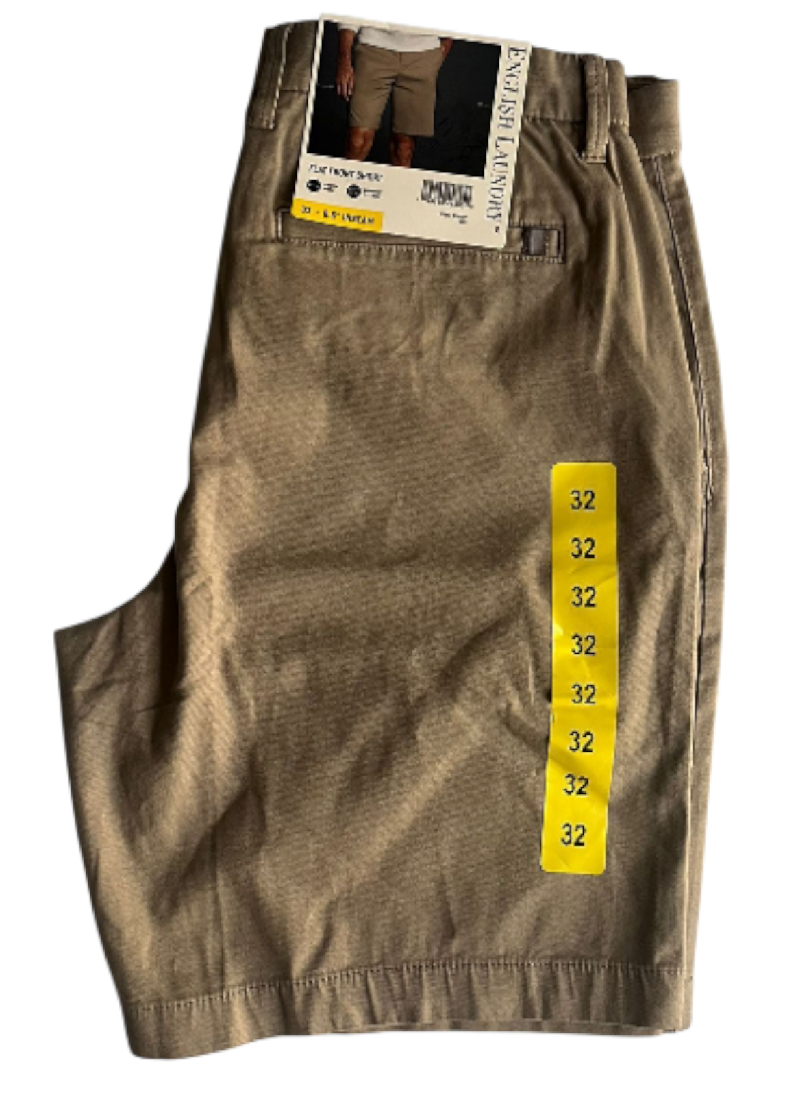 NEW English Laundry Men's Abbot Flat Front Stretch Shorts - Tan - Size 32