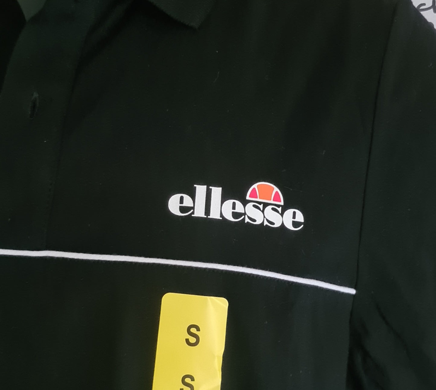 NEW Ellesse Men's Polo Short Sleeve Shirt 100% Cotton | Black | Size Small