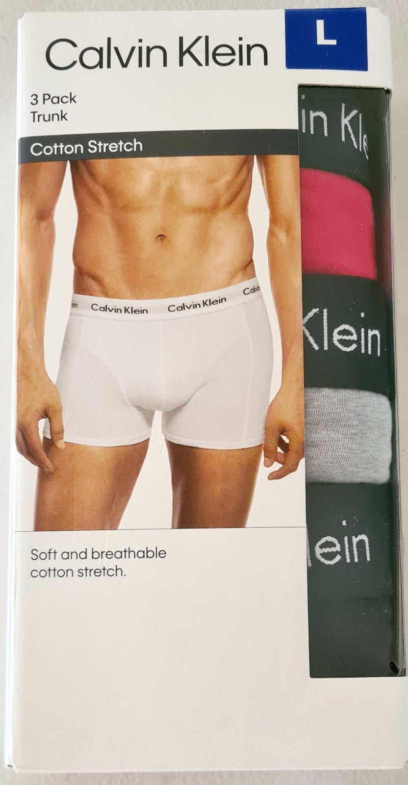 NEW Calvin Klein Men's 3 Pack Boxer Trunk -Size Large