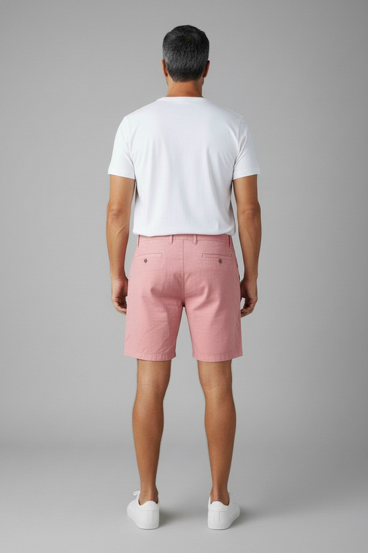 New Tailor Vintage Men's Shorts - Dusty Rose - Linen Cotton Stretch - Sizes 40,42