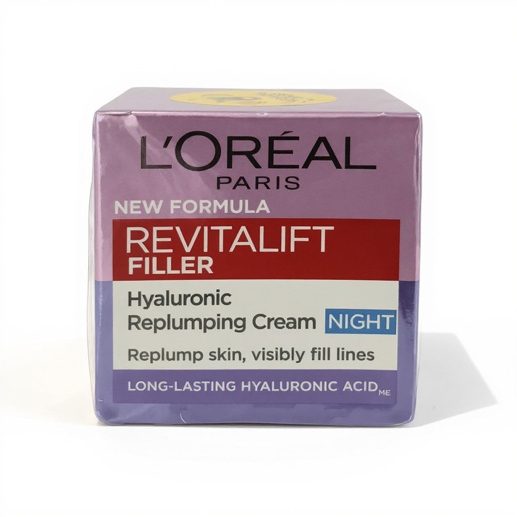 New L'Oréal Paris Revitalift Filler HA Night Cream 50ml Replumping Age40+