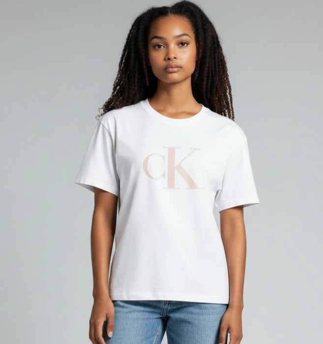 Calvin Klein Women’s T-Shirt – White – 100% Cotton