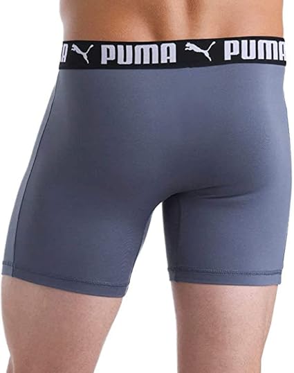 PUMA Mens Performance Sport Luxe Boxer Brief – 1 Pair - Grey -LARGE