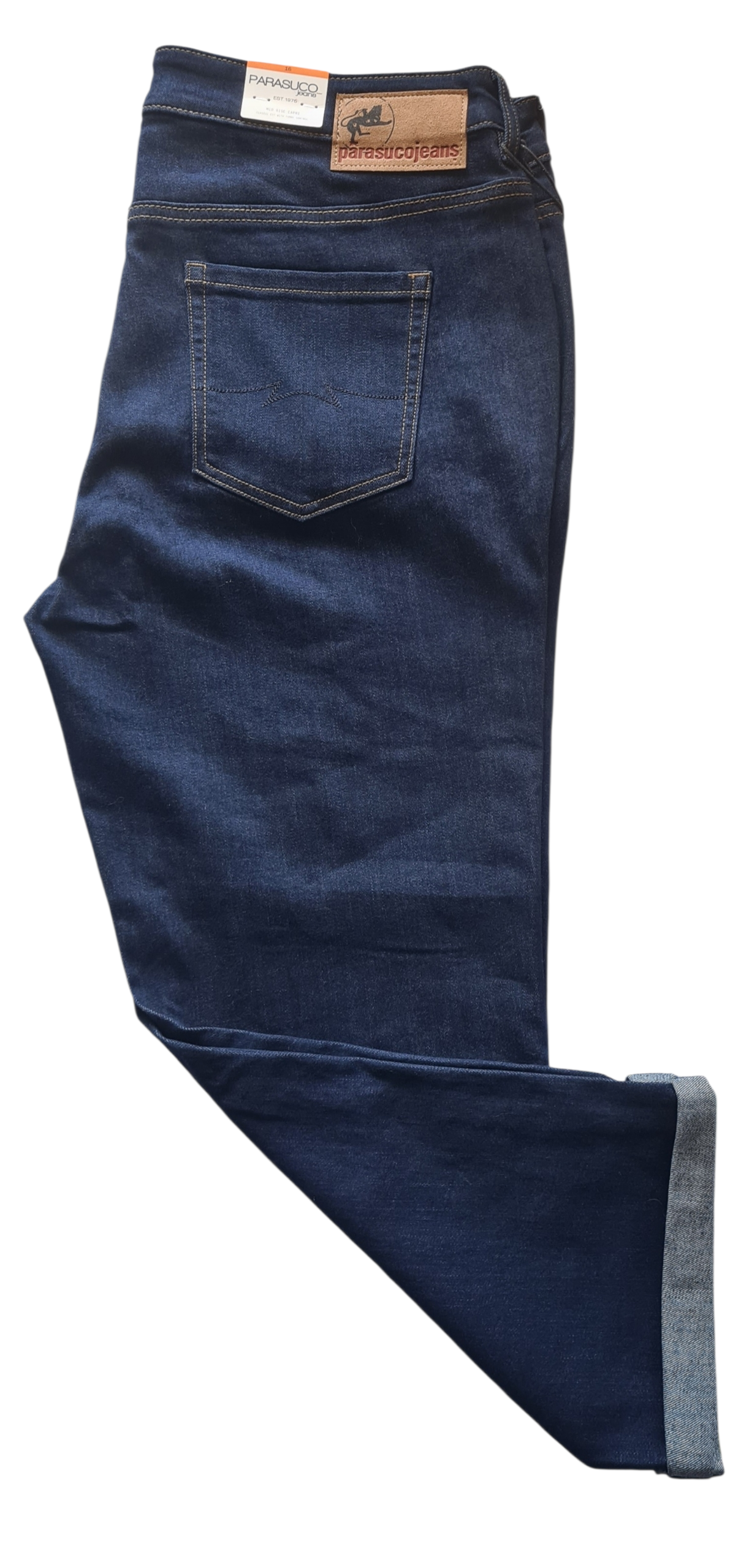 Parasuco Women' Mid Rise Capri Classic Fit with Tummy Control Jeans -Size 16