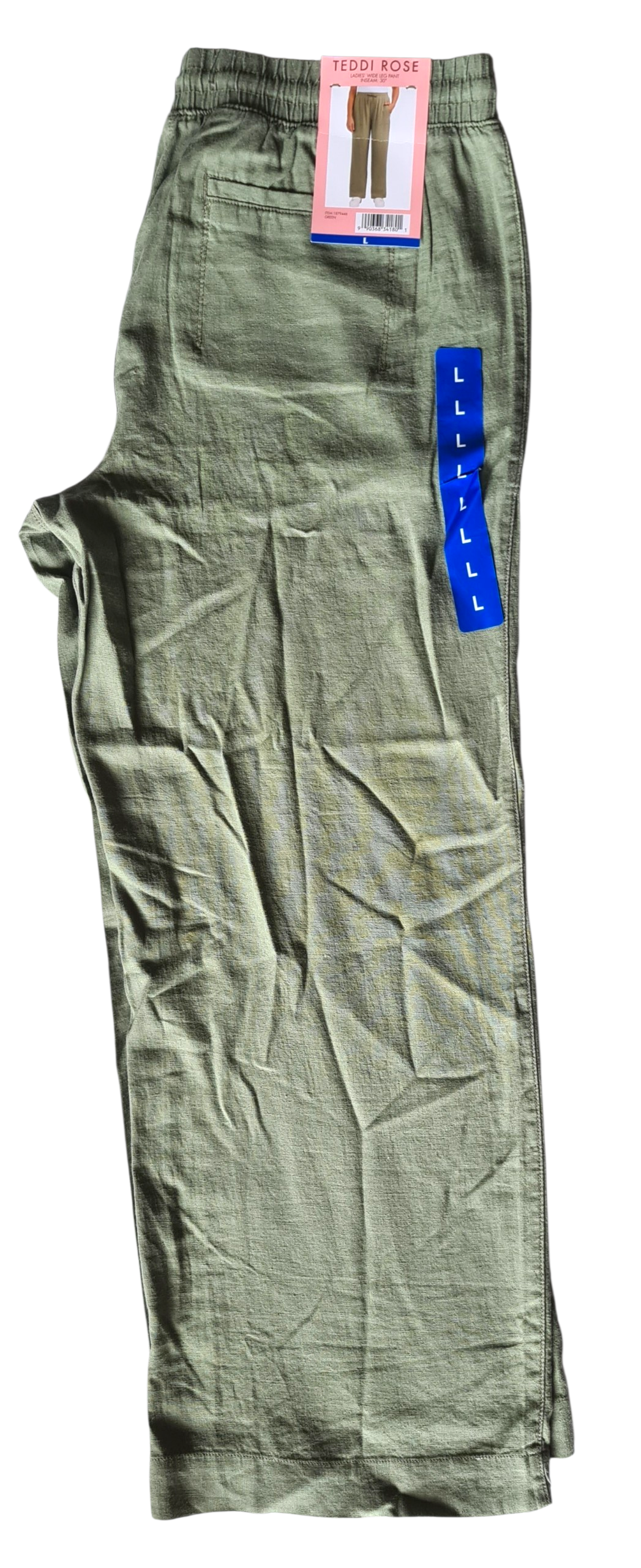 TEDDI ROSE Ladies Wide Leg Pants - Green - Size LARGE