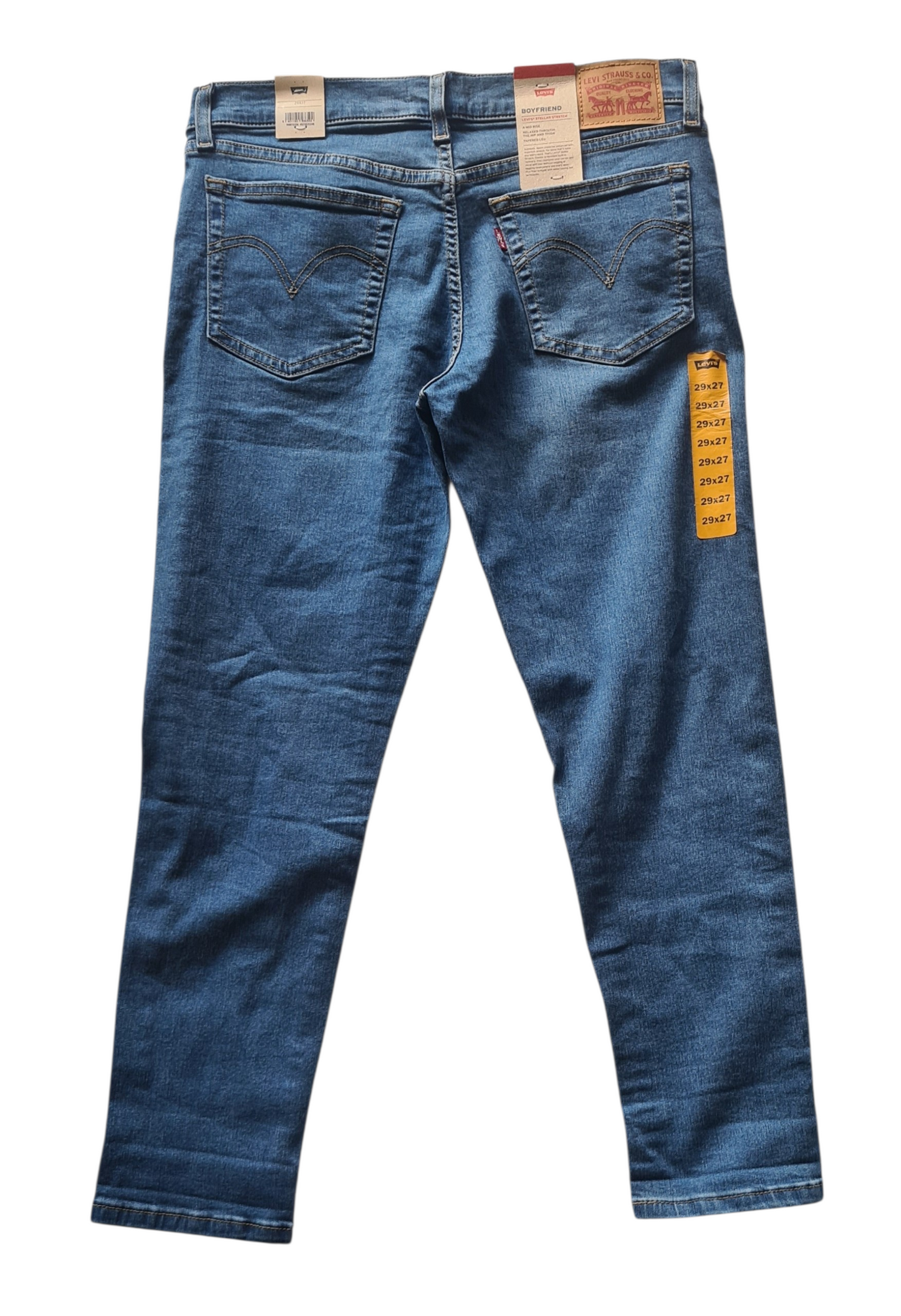 New Levi's Women's Boyfriend Stellar Stretch Mid Rise Blue Jeans W29/L27 – Relax