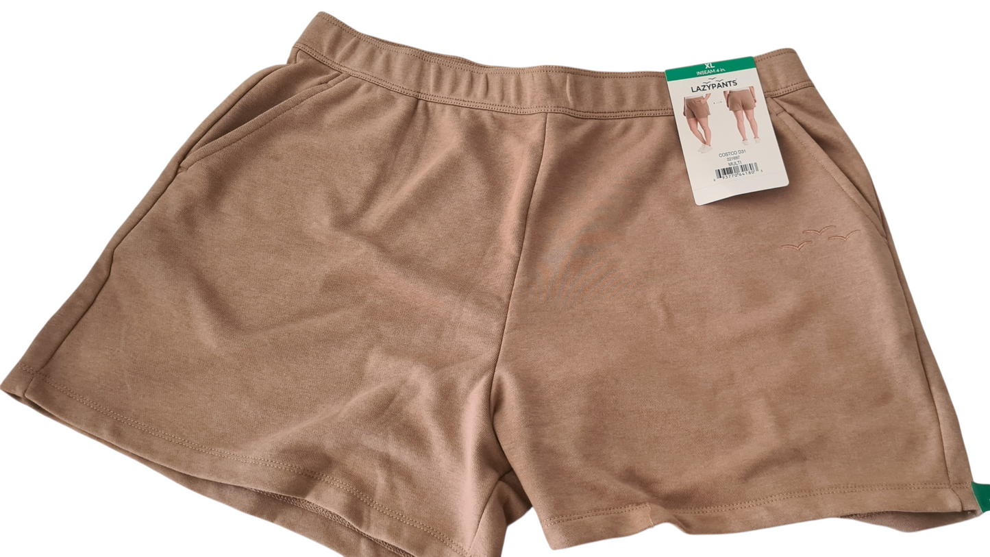 LazyPants Women’s Brown Shorts Elastic Waist Casual - Cotton Blend - Size XL