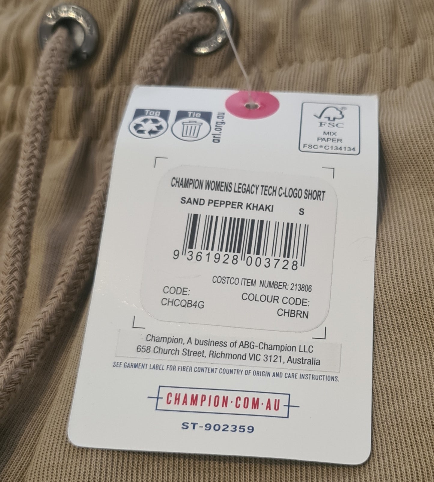 New Champion Women’s Legacy Tech C Logo Shorts - Size SMALL -Zip Pockets