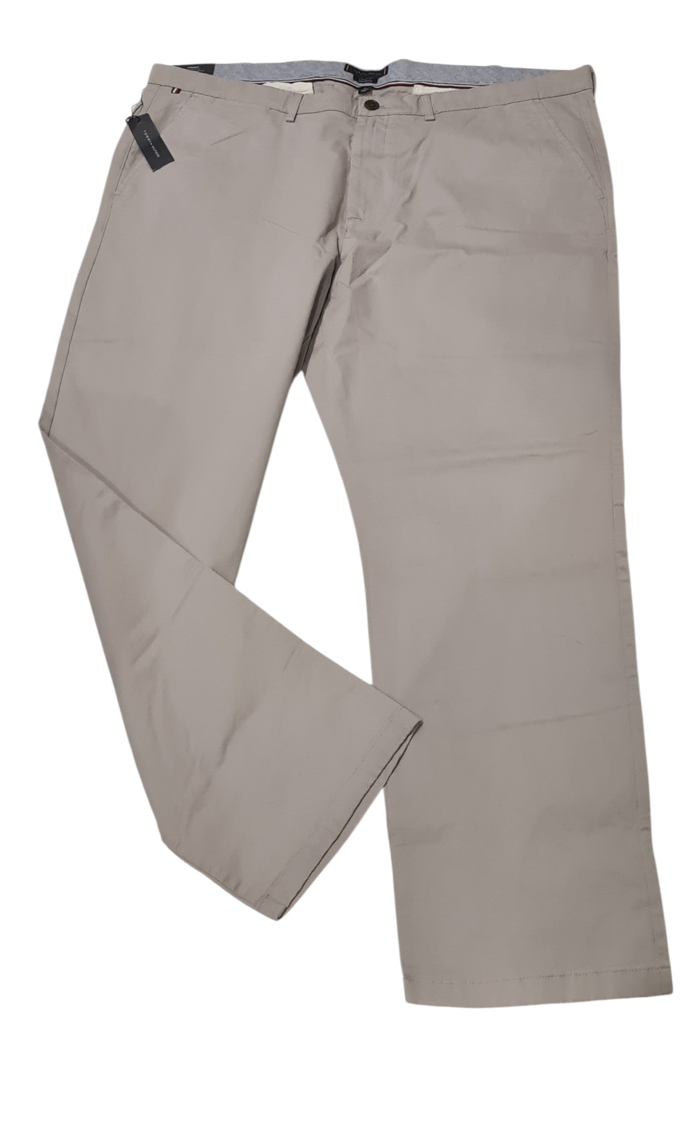 New Tommy Hilfiger Men's TH Flex Straight Fit Pants Grey Chino- Size 42