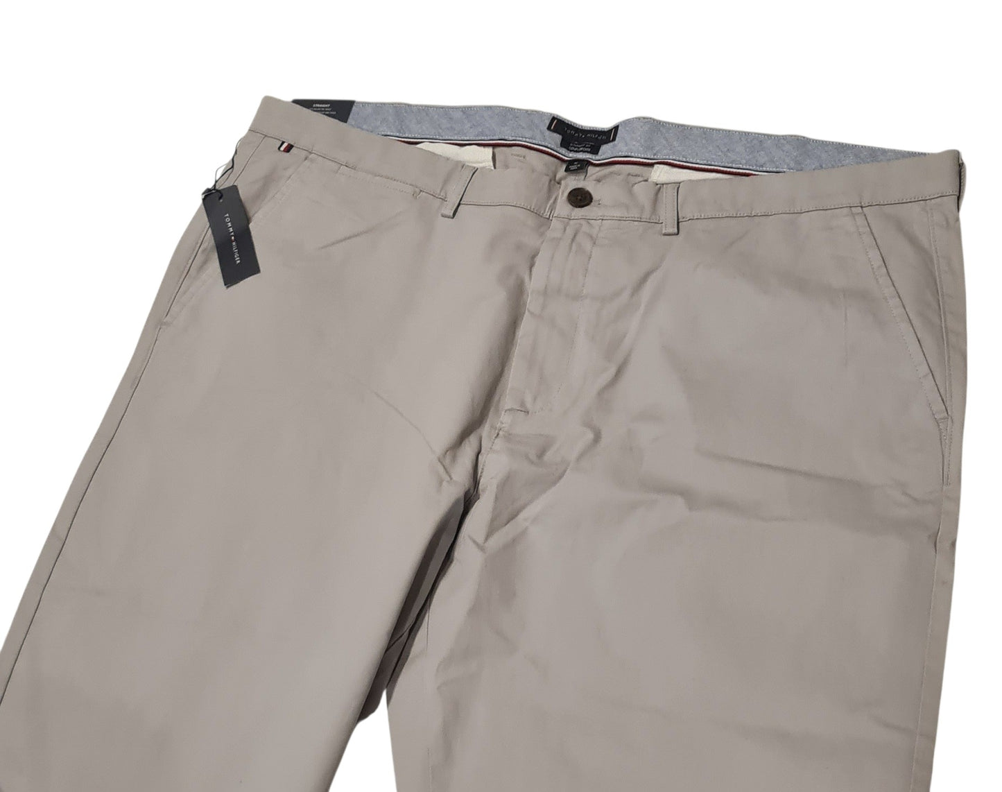New Tommy Hilfiger Men's TH Flex Straight Fit Pants Grey Chino- Size 42