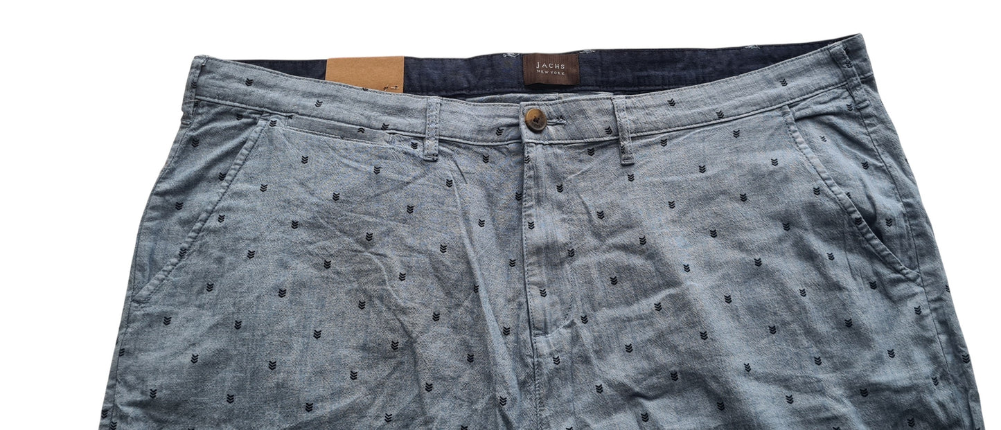 New Jachs New York Men’s Allover Print Chino Shorts – Blue Geo Print- Size 42