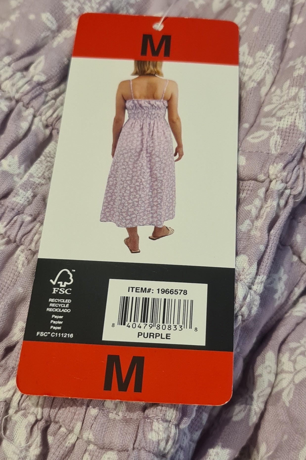 New Billabong Women's In The Sky Midi Dress Purple Floral – 100% Cotton- MEDIUM