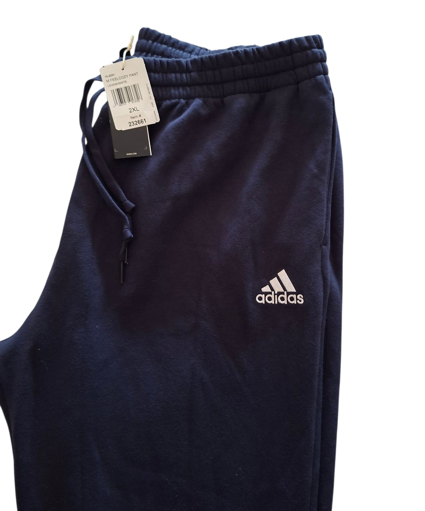 New Adidas Men's Feelcozy Regular Tapered Joggers - Size 2XL - Legink/White