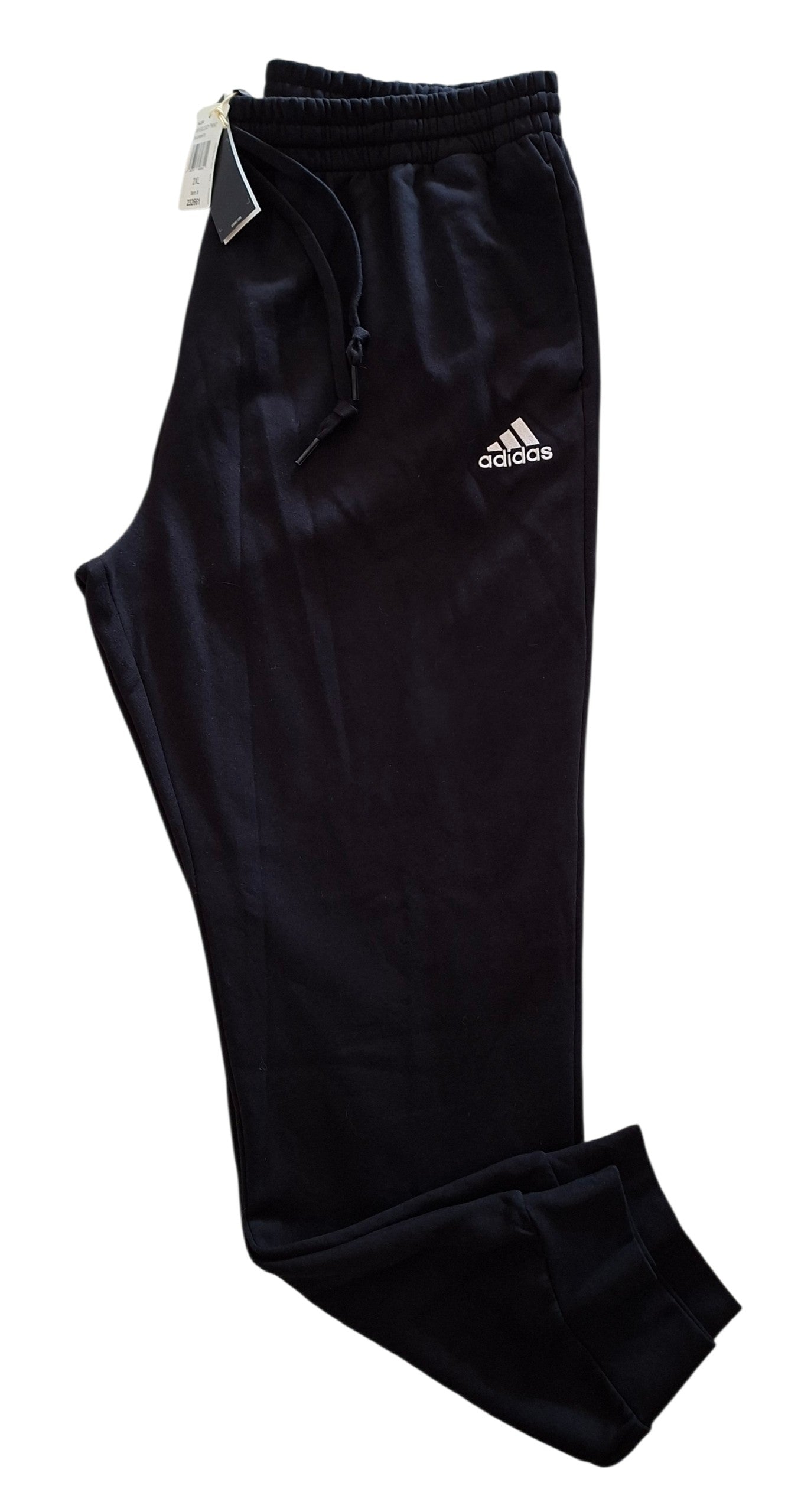 New Adidas Men's Feelcozy Regular Tapered Joggers - Size 2XL - Black/White