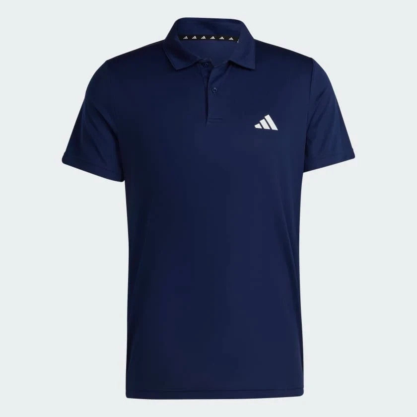 New Adidas Mens TR-ES BASE Polo Shirt – Dark Blue/White – Size Medium