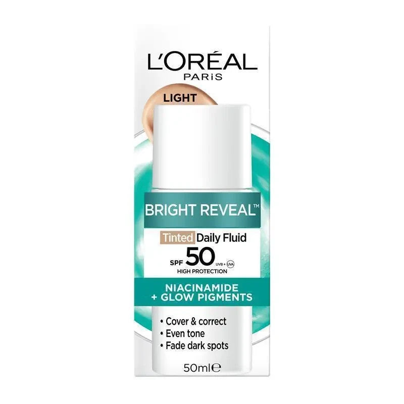 L'Oreal Bright Reveal Tinted Daily Fluid SPF 50 - Light - 50ml