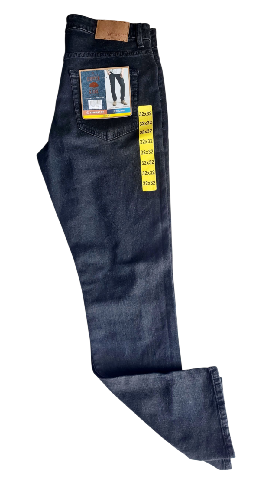 NEW Copper & Oak Men's Straight Fit Stretch Jeans | Size W32 x L32 | Black Rose