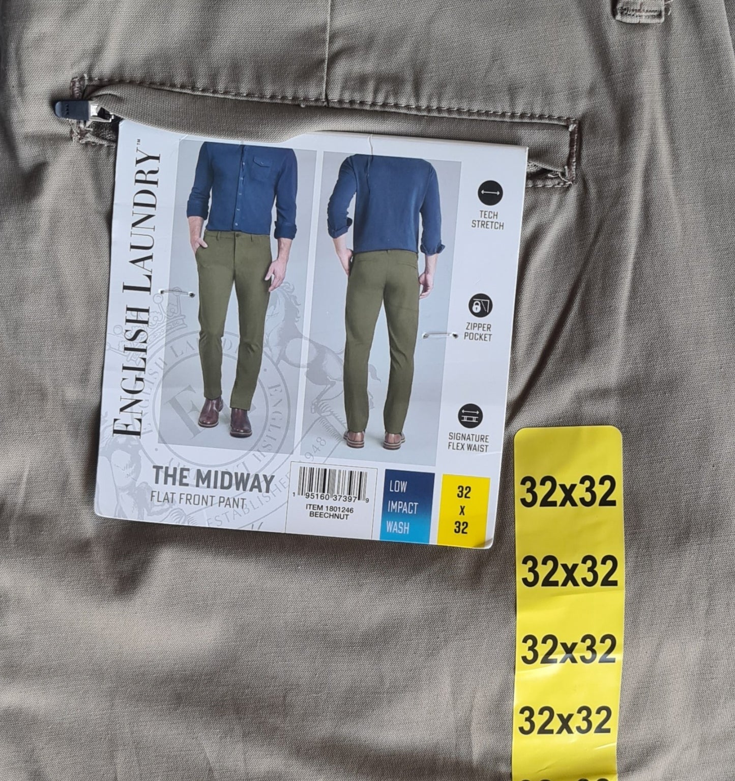 New English Laundry Men's "The Midway Flat Front" Pants | Size W32 x L32
