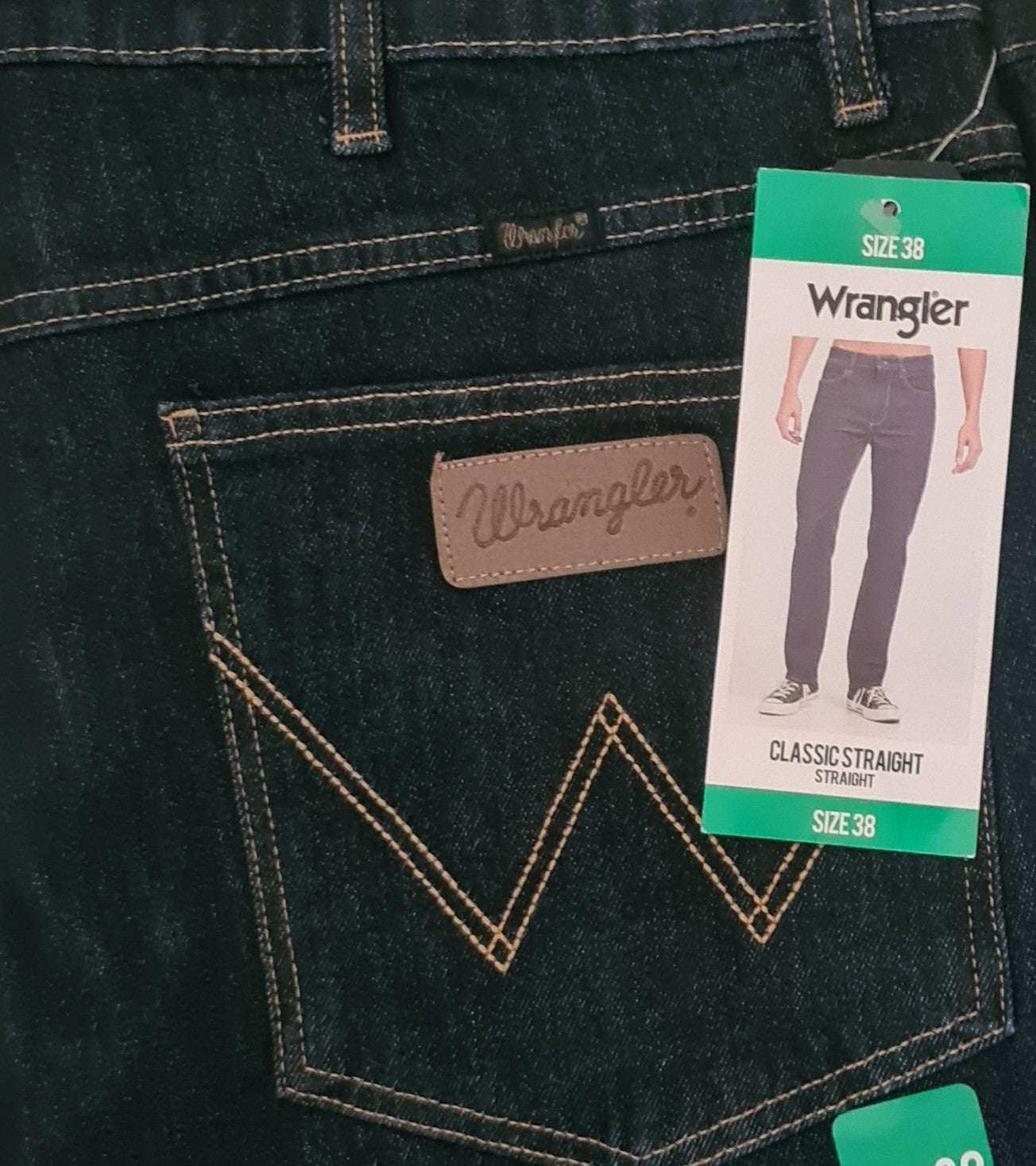 NEW Wrangler Men's Classic Straight Jeans | Original Rinse | Size W38 x L32