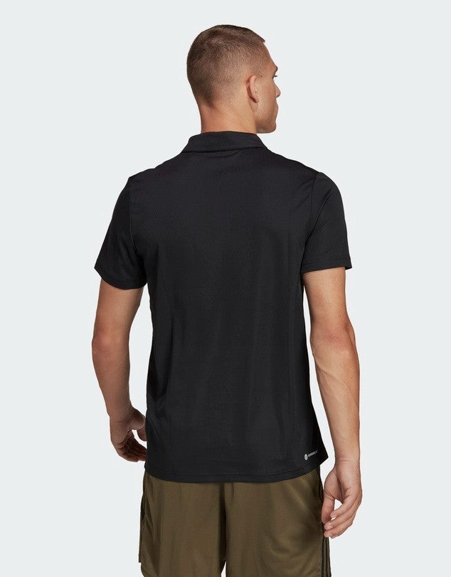 New Adidas Mens TR-ES BASE Polo Shirt – Black/White – Size XL – AEROREADY