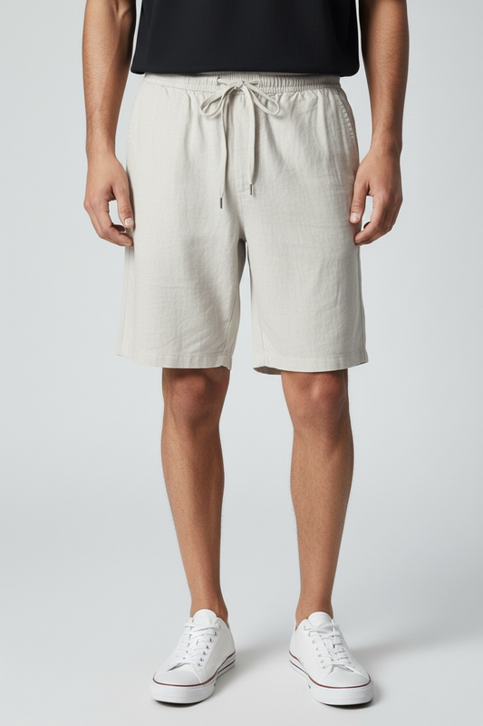 NEW SABA Men’s Linen Blend Shorts XL – Natural | Relaxed Fit Elastic Waist