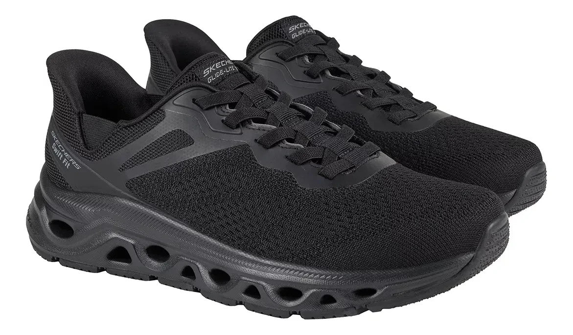 New Skechers Men’s  Glide-Lite Dual Hands Free Slip-Ins Black - Size US 10, UK 9
