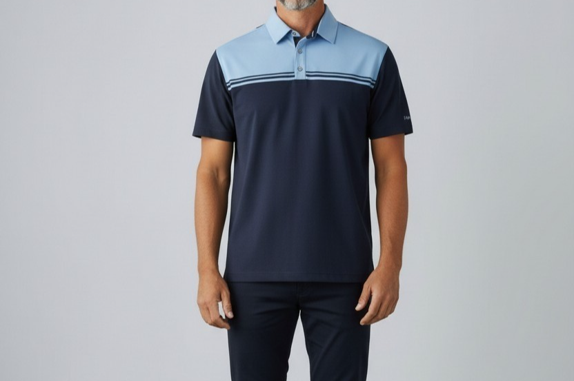 New Ted Baker Men's Golf Polo Blue Shirt - Quick Dry Wicking - UPF 40 - LARGE