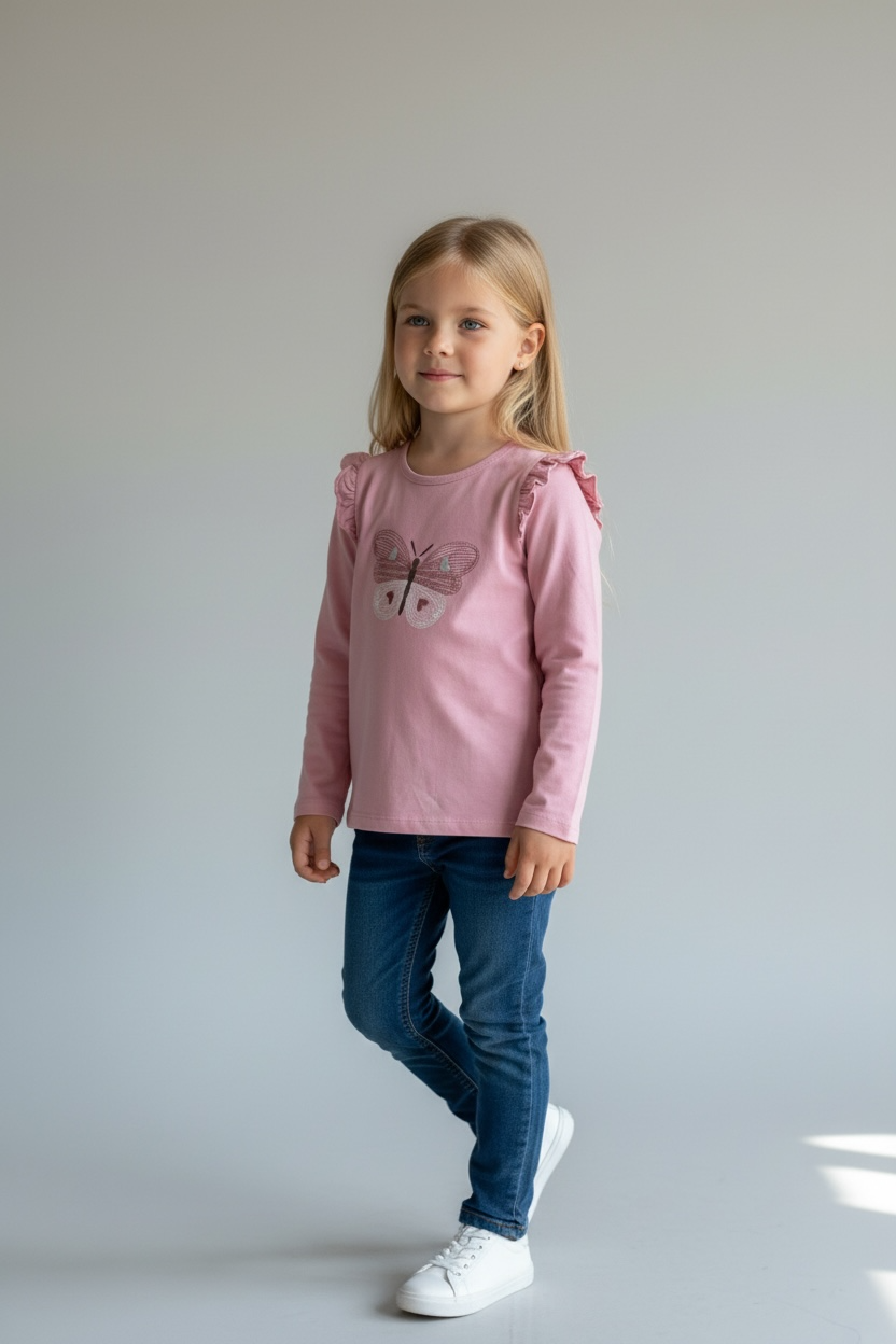 Pekkle Kids 3-Piece Long Sleeve T-Shirt Set – Age 7 – Soft & Stretchy