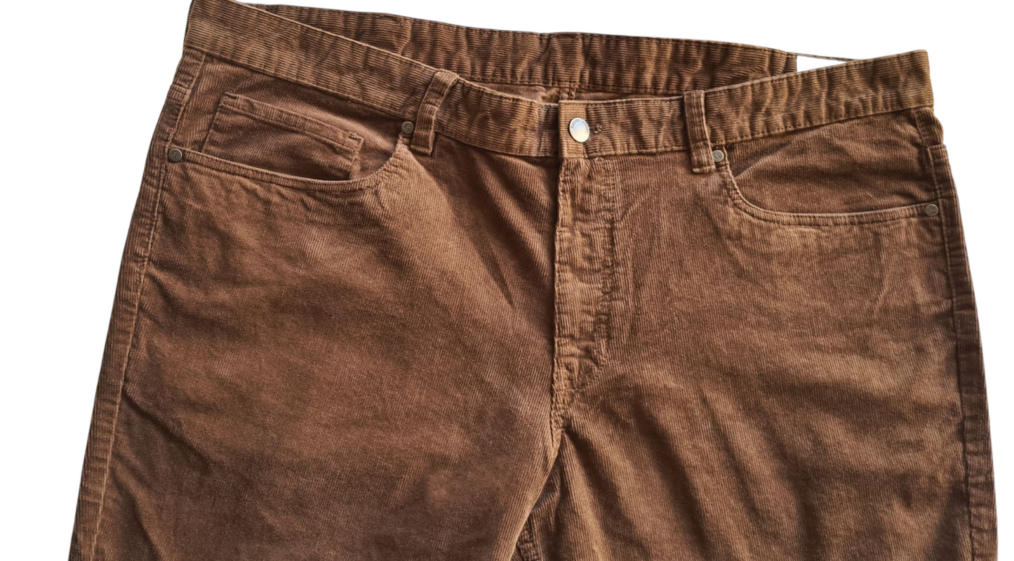 New English Laundry Men's Corduroy 5 Pocket Pants | Khaki | Size W40 x L32