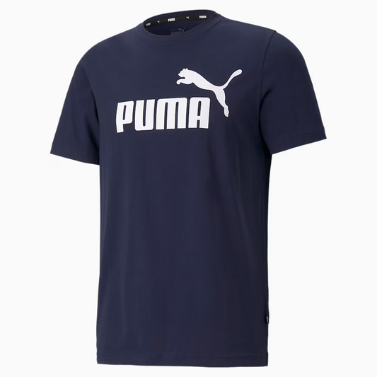 NEW PUMA Essentials Men's Logo Cotton Tee - Navy - Size LARGE