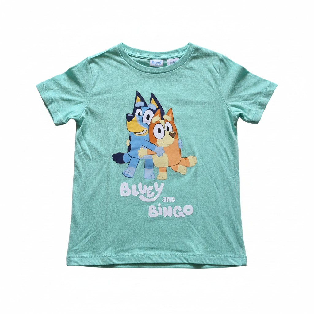 New Bluey & Bingo Kids 4pc Pyjama Set - Age 5 - Green & Pink PJs Outfit