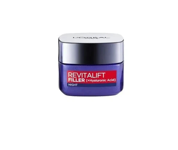 L’Oreal Revitalift Filler Night Cream 50ml [+Hyaluronic Acid] Anti-Ageing 40+