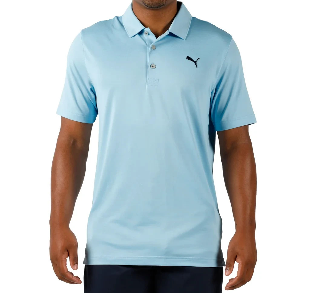 New PUMA Men's Performance Polo Drycell Moisture wicking - Light Blue - MEDIUM