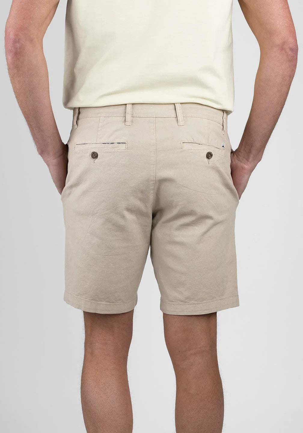 Tailor Vintage Mens Walking Shorts – Quiet Grey – Linen Cotton Stretch W30 & W34