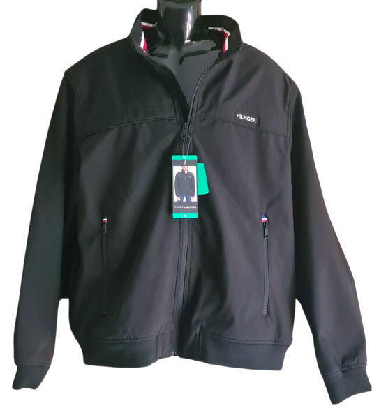 NEW Tommy Hilfiger Men's Bomber Jacket Water Resistant  | Black  | Size XL