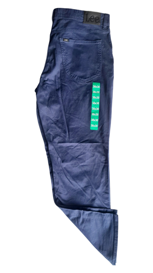 New Men's Lee Slim Fit Stretch Chino Pants - Navy - Size W38 X L30 *FREE POST