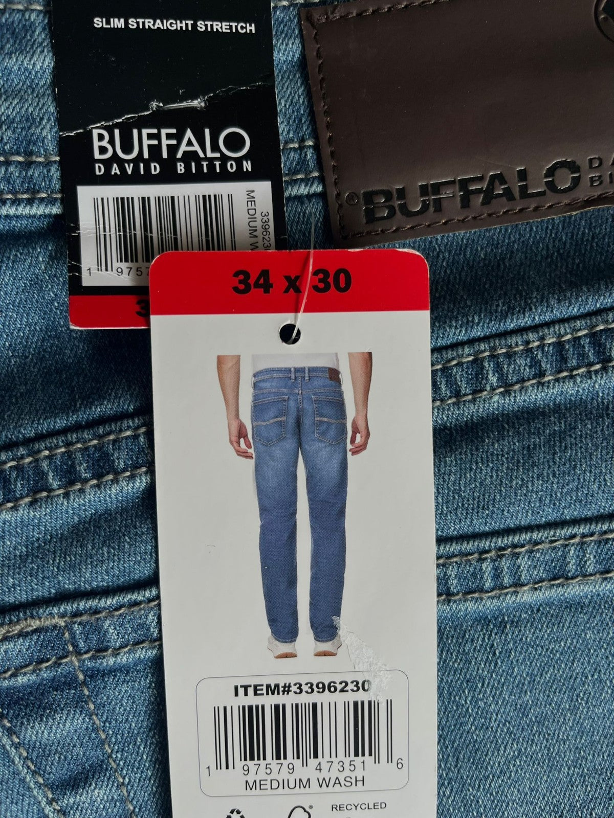 Buffalo David Bitton Men's Jack Slim Straight Stretch Jeans | Size W34 x L30