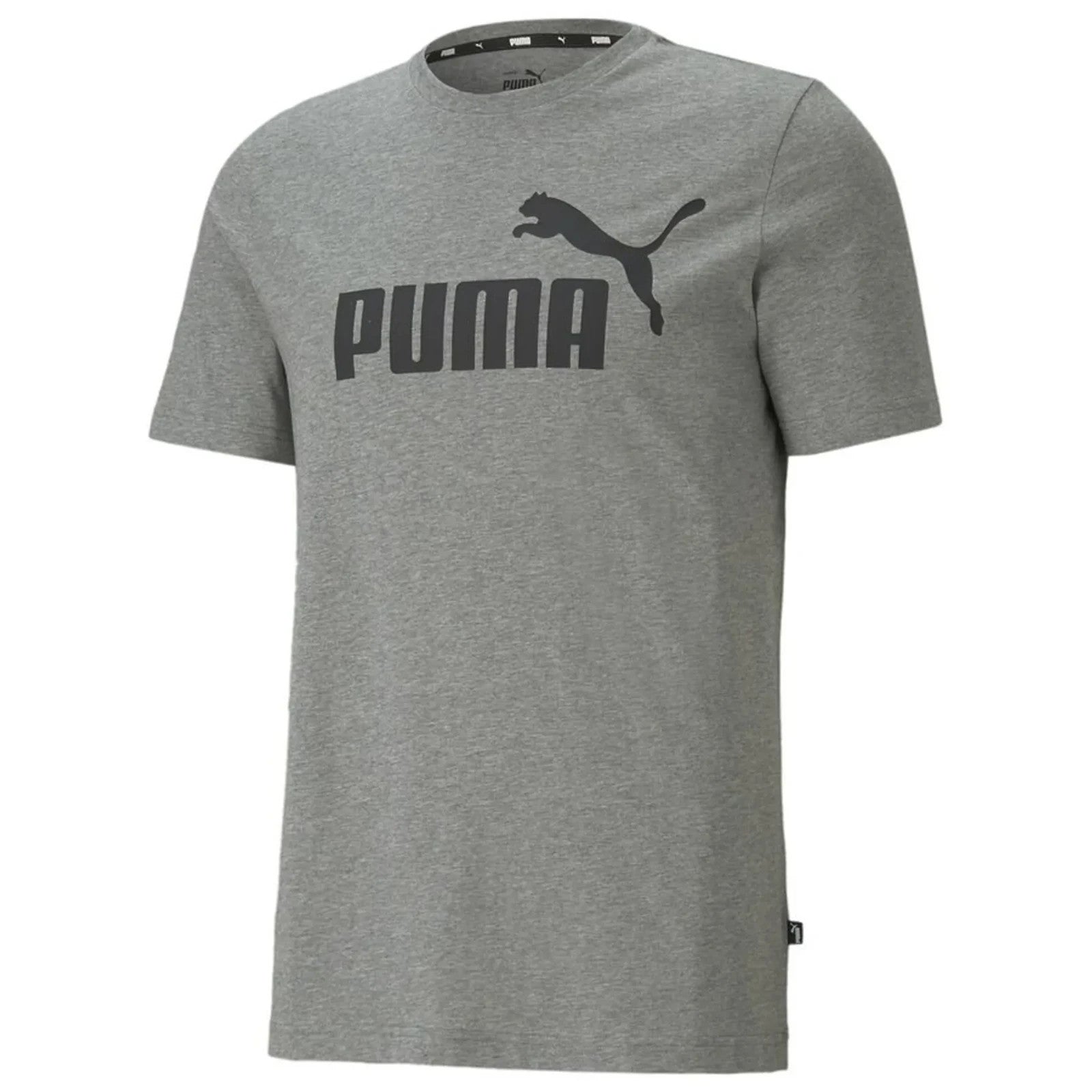 NEW PUMA Essentials Men's Logo Cotton Tee - Medium Grey Heather  - Size XXL