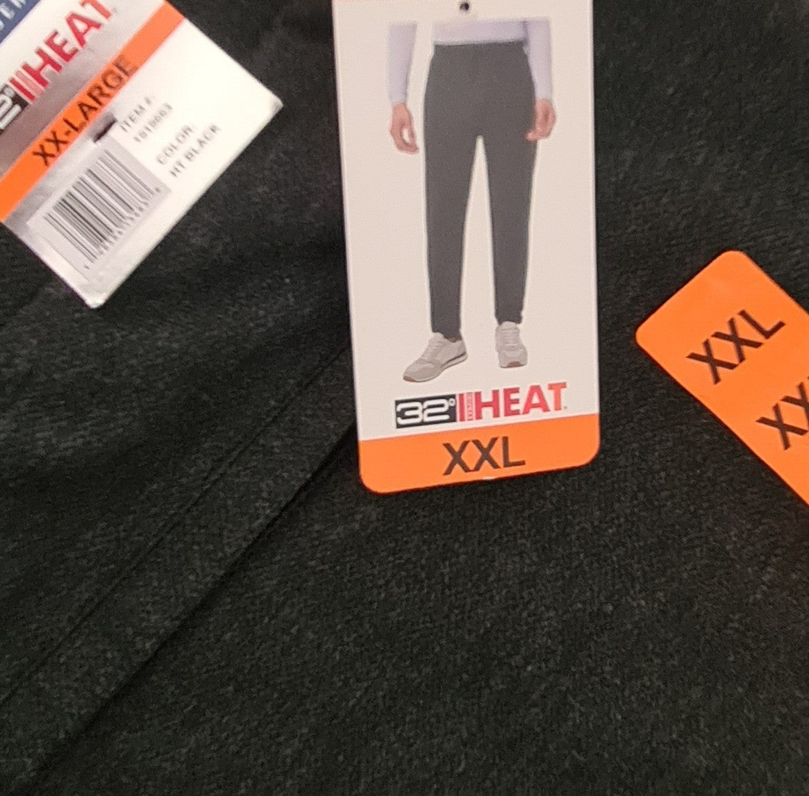 New 32 Degrees Men’s Heat Jogger Pants – Heather Black - Size XXL