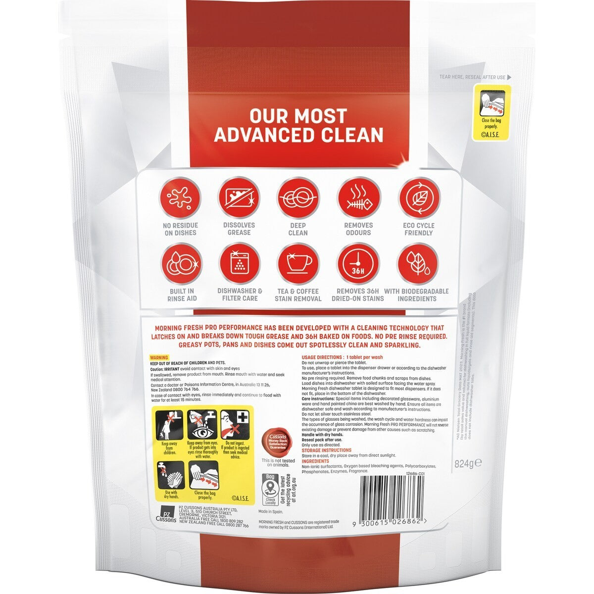 Morning Fresh Pro Performance Dishwasher Tablets Lemon - 58 Pack