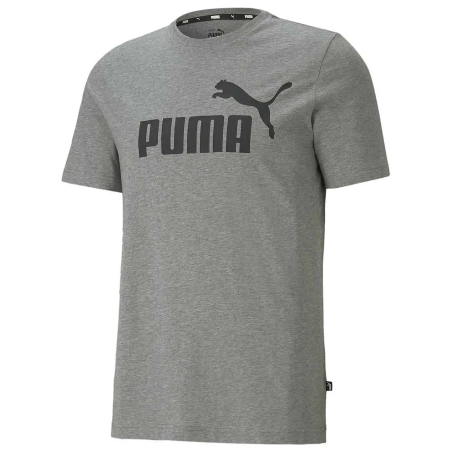 NEW PUMA Essentials Men's Logo Cotton Tee - Medium Grey Heather  - Size XL