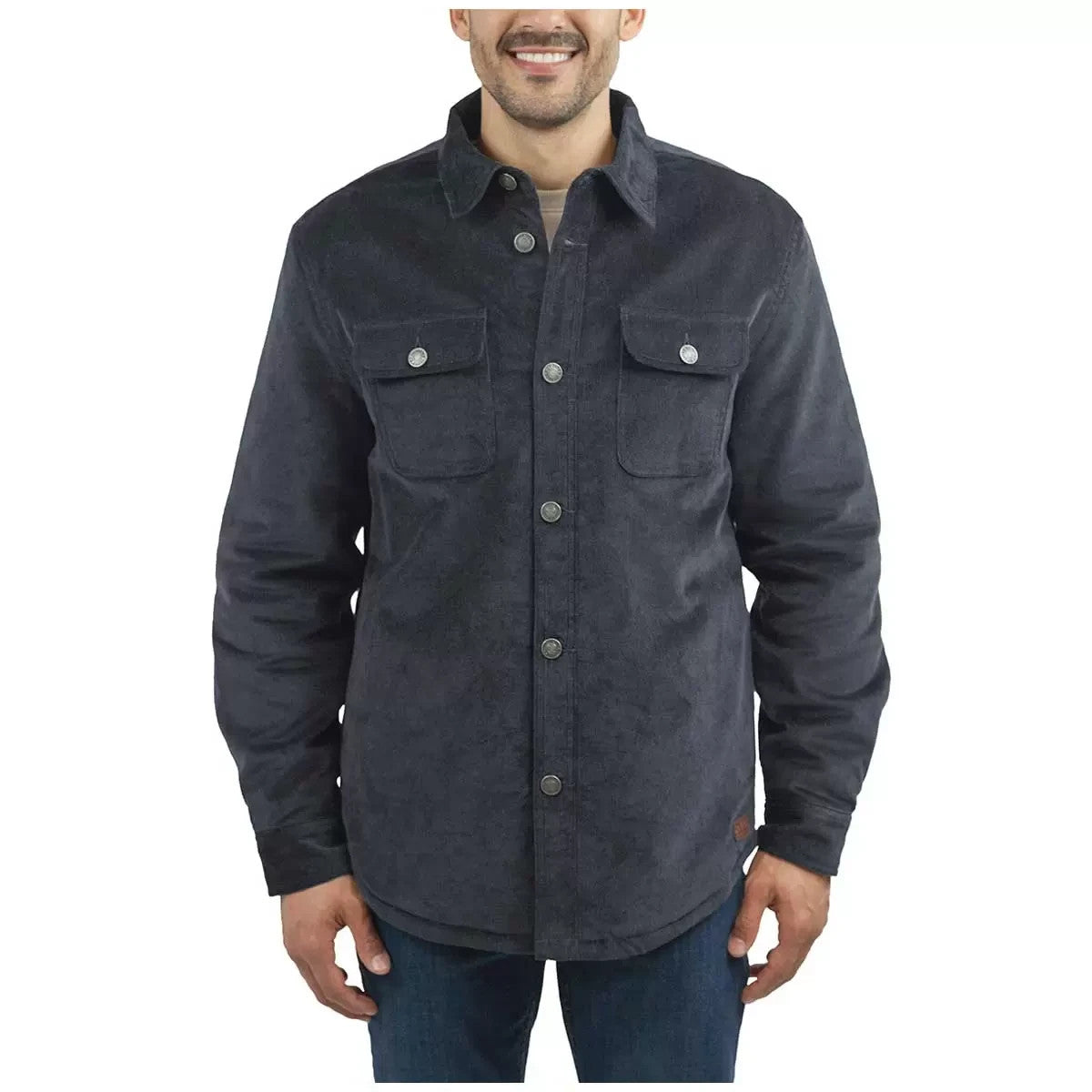 New Men's Jachs Stretch Corduroy Faux Fur Lined Shirt Jacket | Size XL