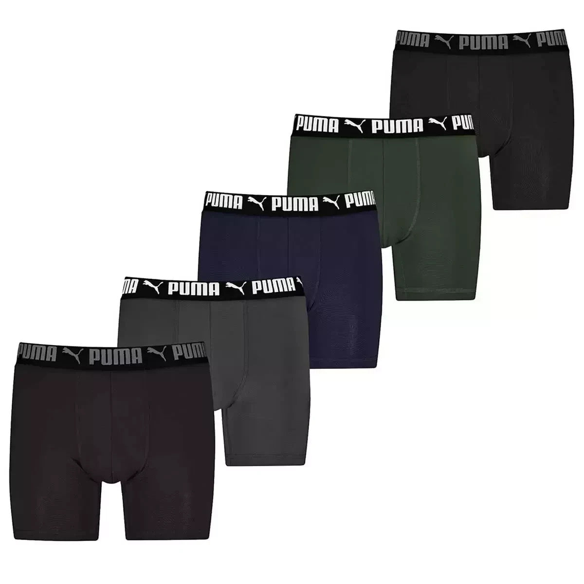 New Puma Men's Performance Sport Luxe Boxer Brief 5-Pack - Size XL (40-42)