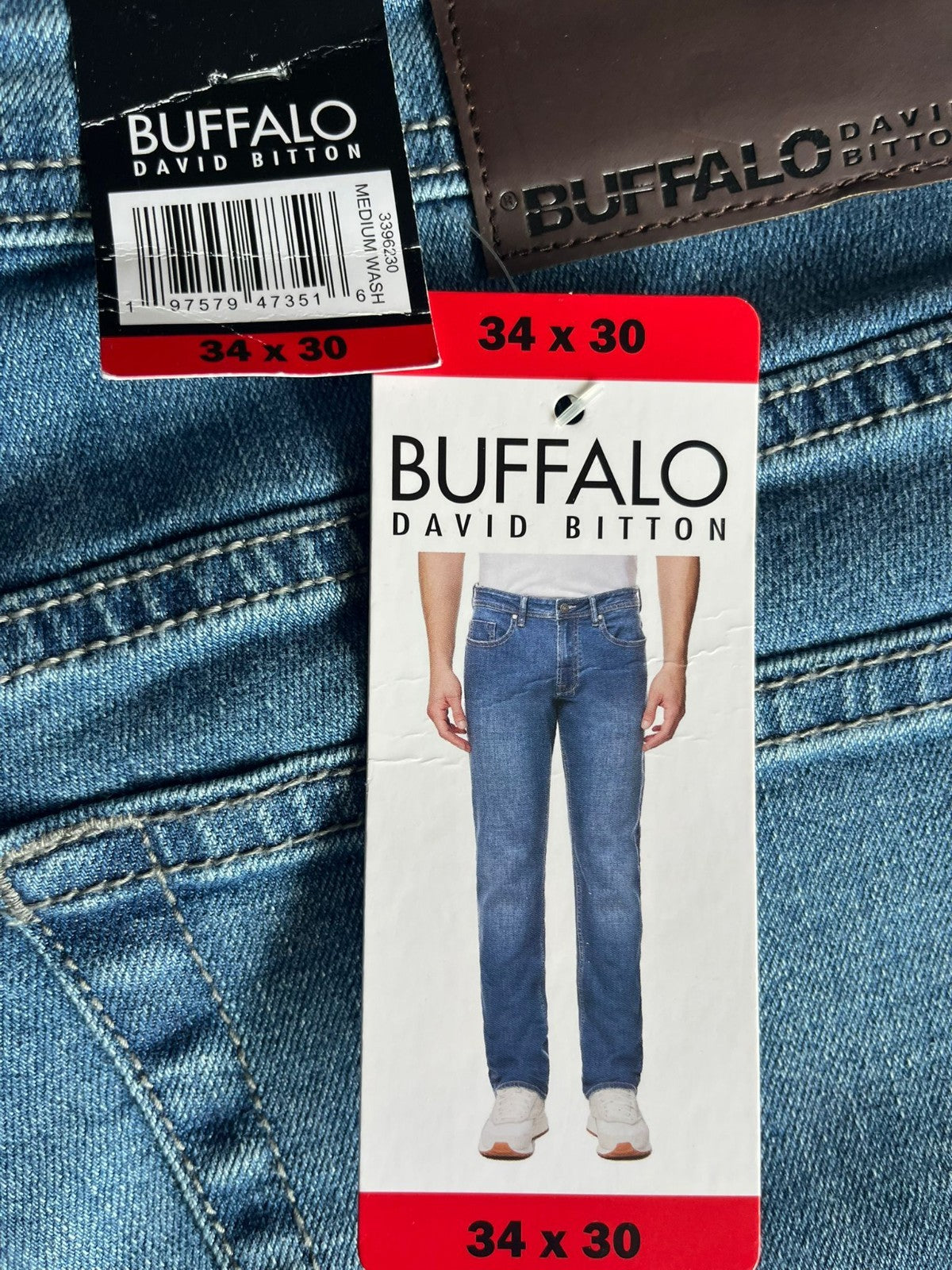 Buffalo David Bitton Men's Jack Slim Straight Stretch Jeans | Size W34 x L30