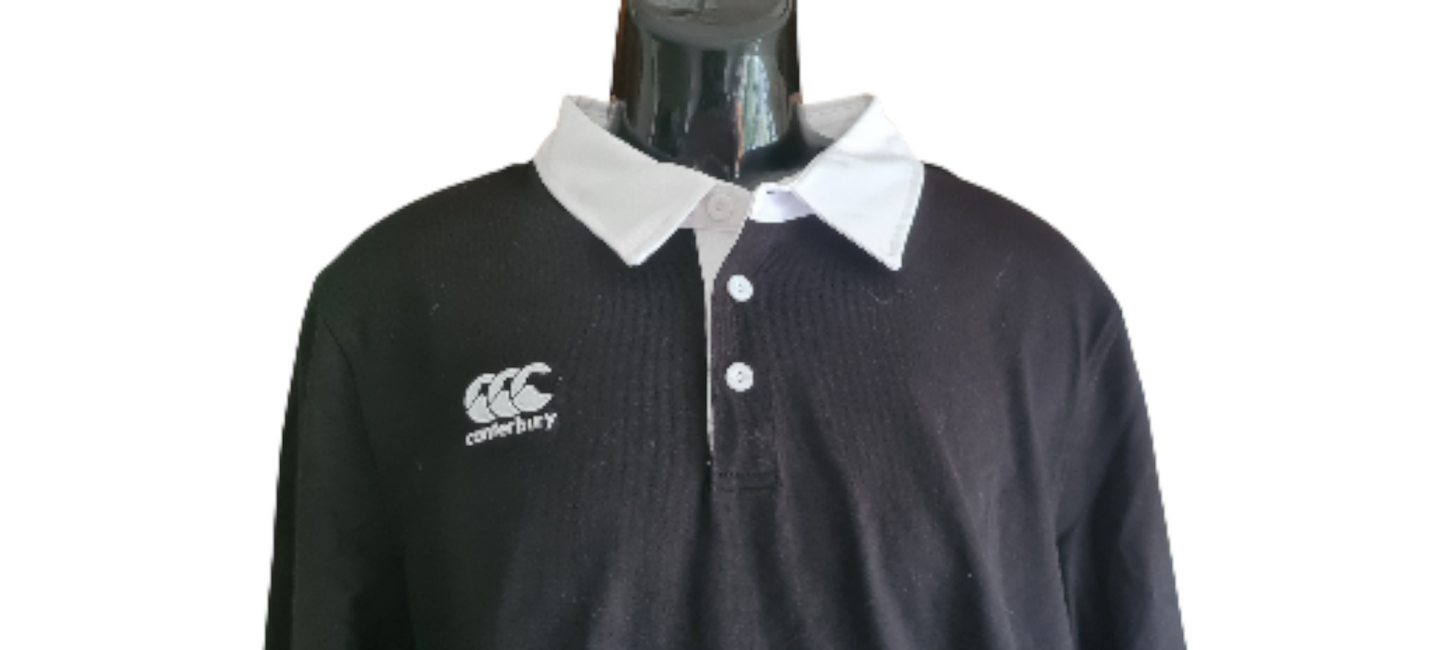 NEW Canterbury Men's Long Sleeve Retro Rugby Jersey | Black | Size Small