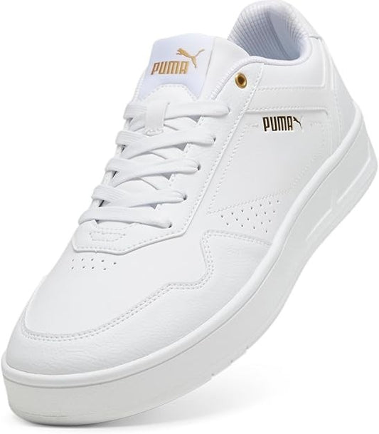 NEW PUMA Men's Court Classic Sneakers | White/Gold | Size US 9.5 FREE POST
